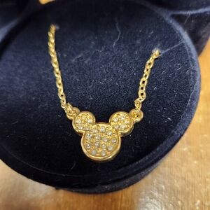 Elegant Gold Mickey Pendant Necklace
